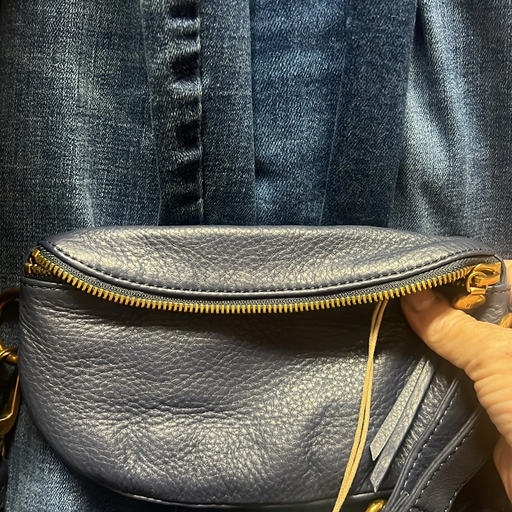 Navy Hobo Fern Leather Belt Bag - Picture 8 of 15